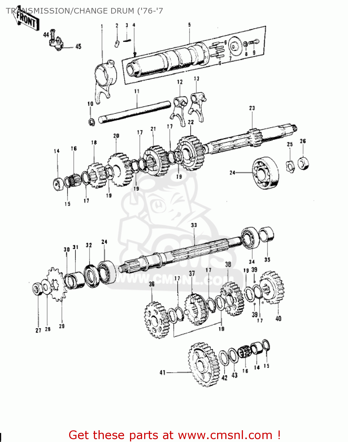 TRANSMISSION/CHANGE DRUM ('76-'7 S3 MACH II 1974 USA CANADA