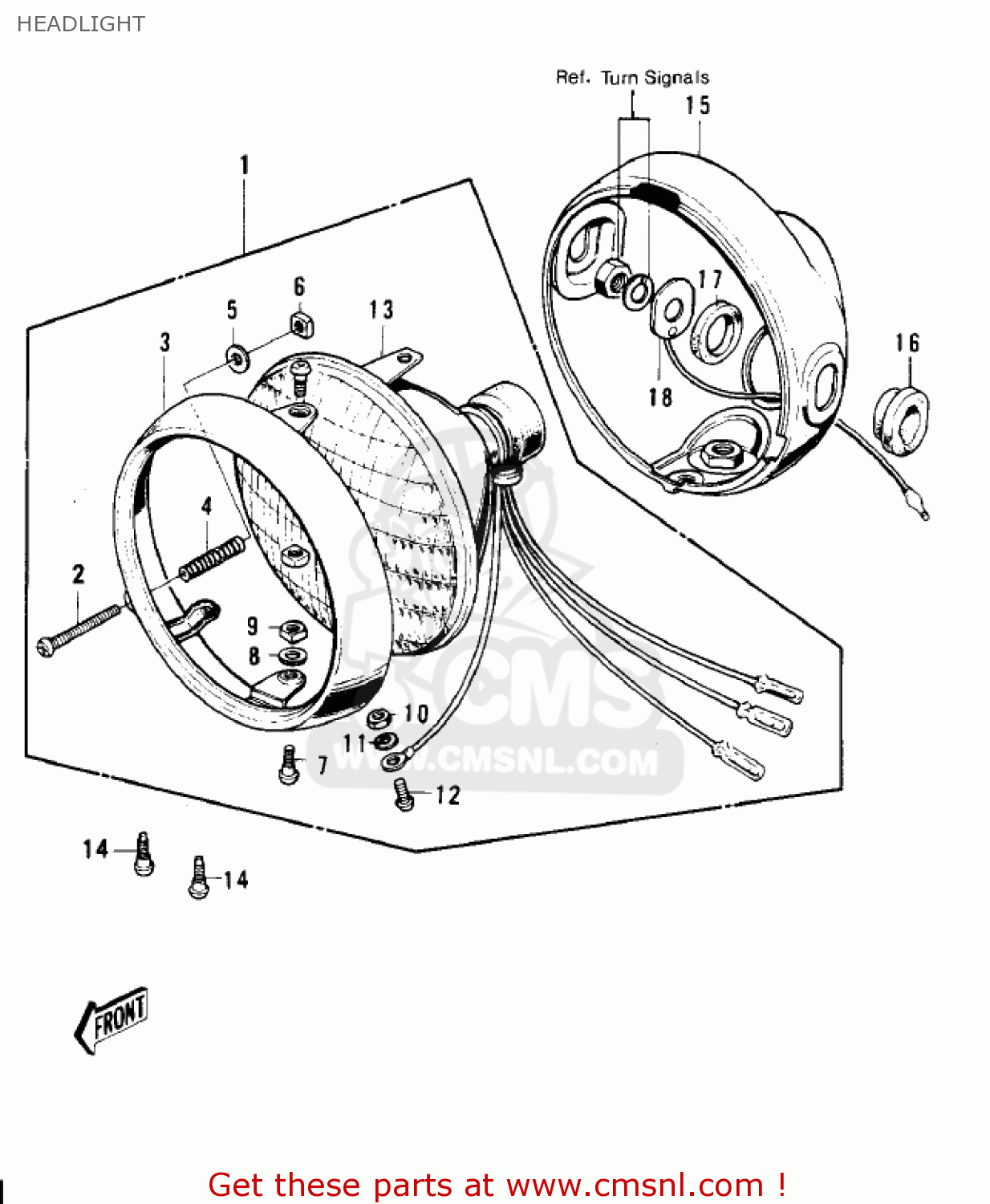 HEADLIGHT S3 MACH II 1974 USA CANADA