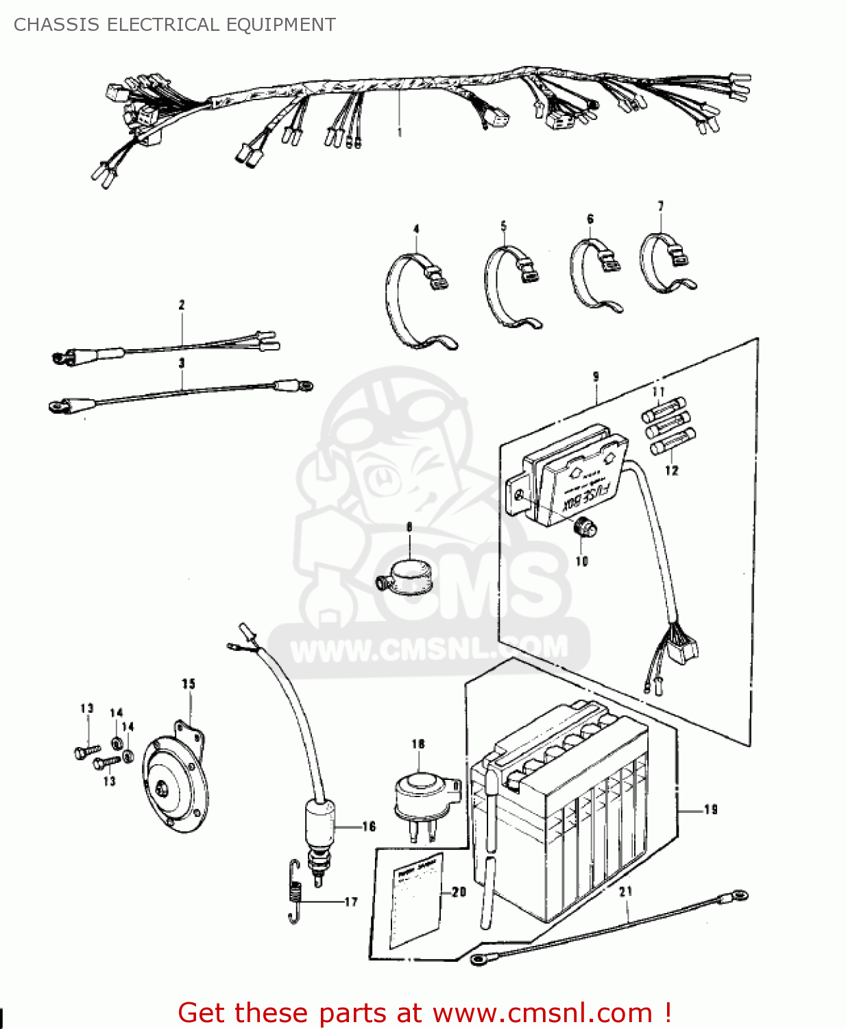 CHASSIS ELECTRICAL EQUIPMENT S3 MACH II 1974 USA CANADA
