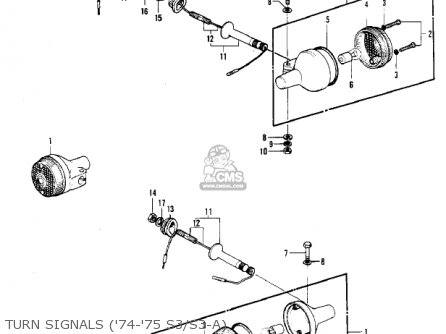 TURN SIGNALS ('74-'75 S3/S3-A) - S3 MACH II 1974 USA CANADA