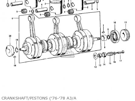 CRANKSHAFT/PISTONS ('76-'78 A3/A - S3 MACH II 1974 USA CANADA