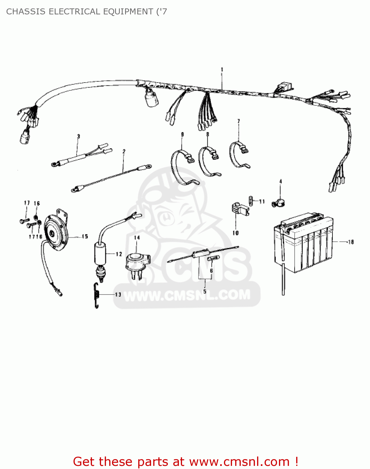 CHASSIS ELECTRICAL EQUIPMENT ('7 S3A MACH II 1975 USA CANADA