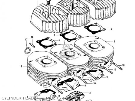 CYLINDER HEADS/CYLINDERS ('74-'7 - S3A MACH II 1975 USA CANADA