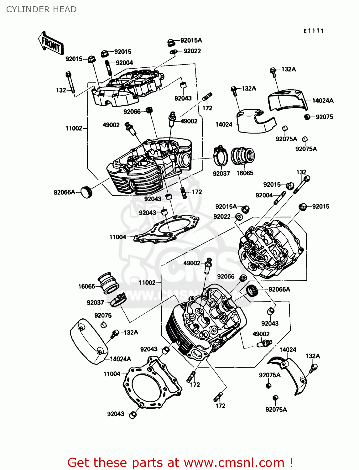 CYLINDER HEAD VN1500A1 VULCAN 88 1987 USA CALIFORNIA CANADA
