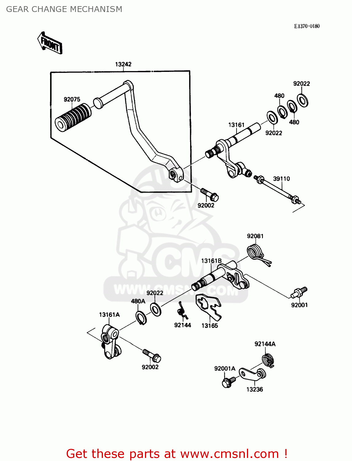 GEAR CHANGE MECHANISM VN1500A1 VULCAN 88 1987 USA CALIFORNIA CANADA
