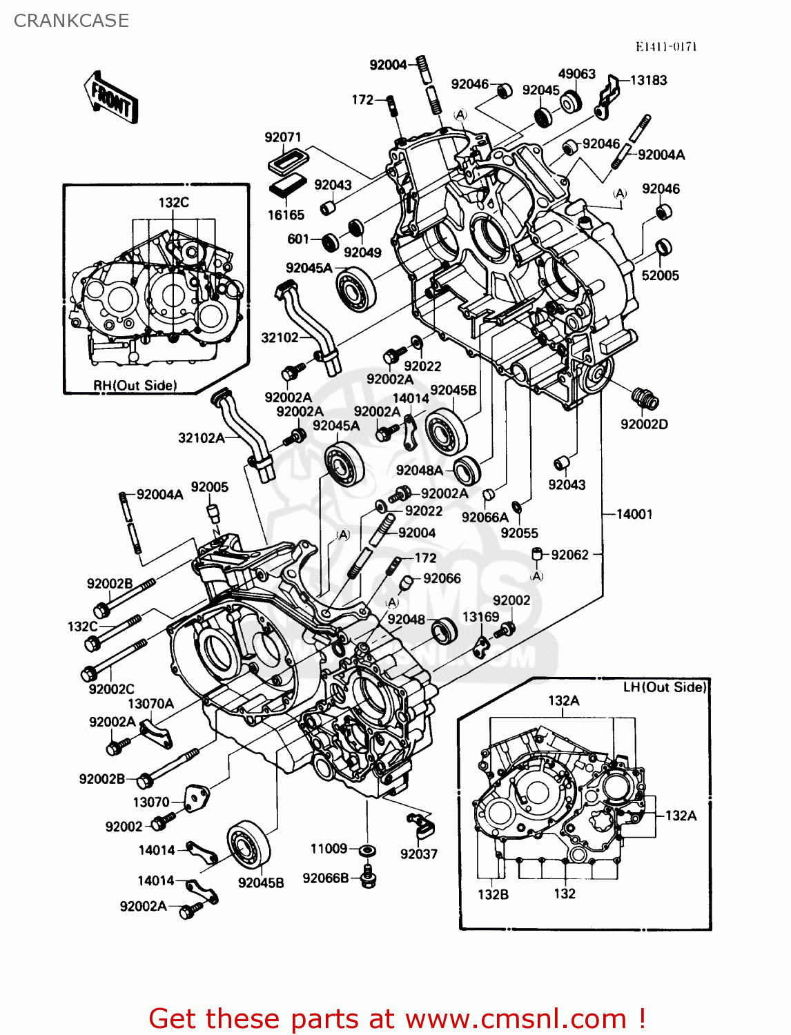 CRANKCASE VN1500A1 VULCAN 88 1987 USA CALIFORNIA CANADA