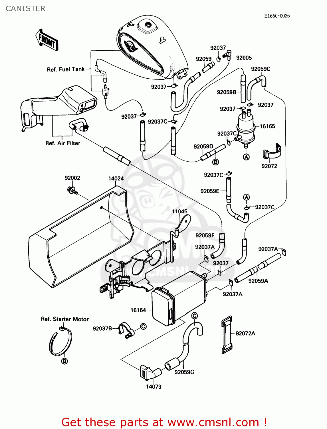 CANISTER VN1500A1 VULCAN 88 1987 USA CALIFORNIA CANADA