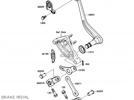 BRAKE PEDAL - VN1500A1 VULCAN 88 1987 USA CALIFORNIA CANADA