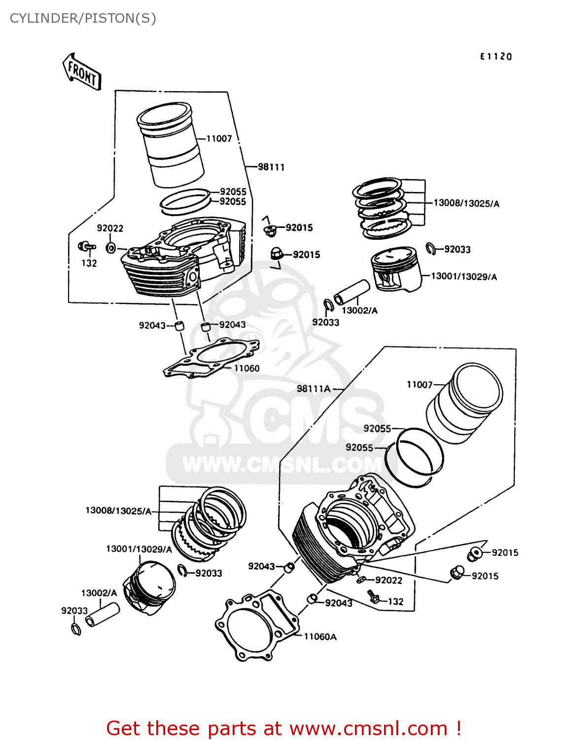 CYLINDER/PISTON(S) VN1500A10 VULCAN 1500 1996 USA CALIFORNIA