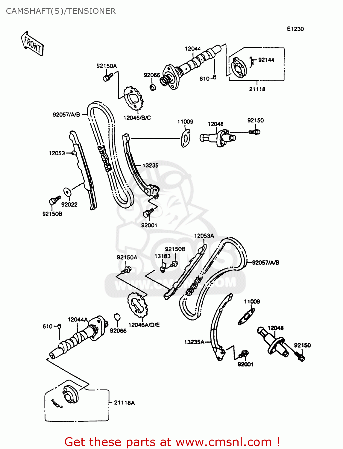 CAMSHAFT(S)/TENSIONER VN1500A10 VULCAN 1500 1996 USA CALIFORNIA