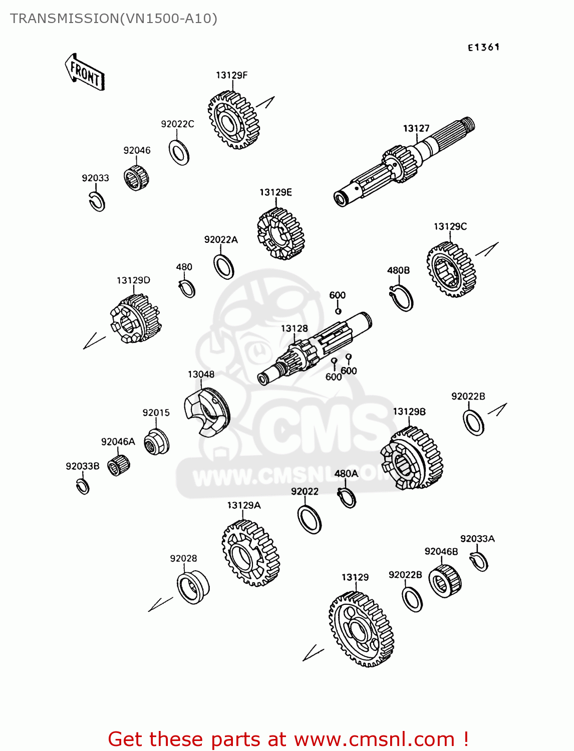 TRANSMISSION(VN1500-A10) VN1500A10 VULCAN 1500 1996 USA CALIFORNIA