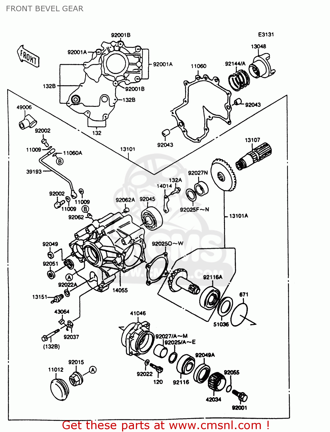 FRONT BEVEL GEAR VN1500A10 VULCAN 1500 1996 USA CALIFORNIA
