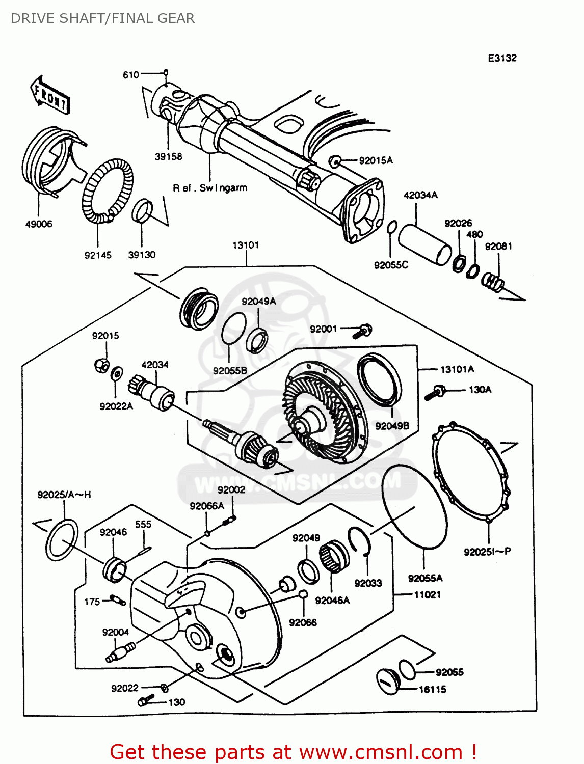 DRIVE SHAFT/FINAL GEAR VN1500A10 VULCAN 1500 1996 USA CALIFORNIA