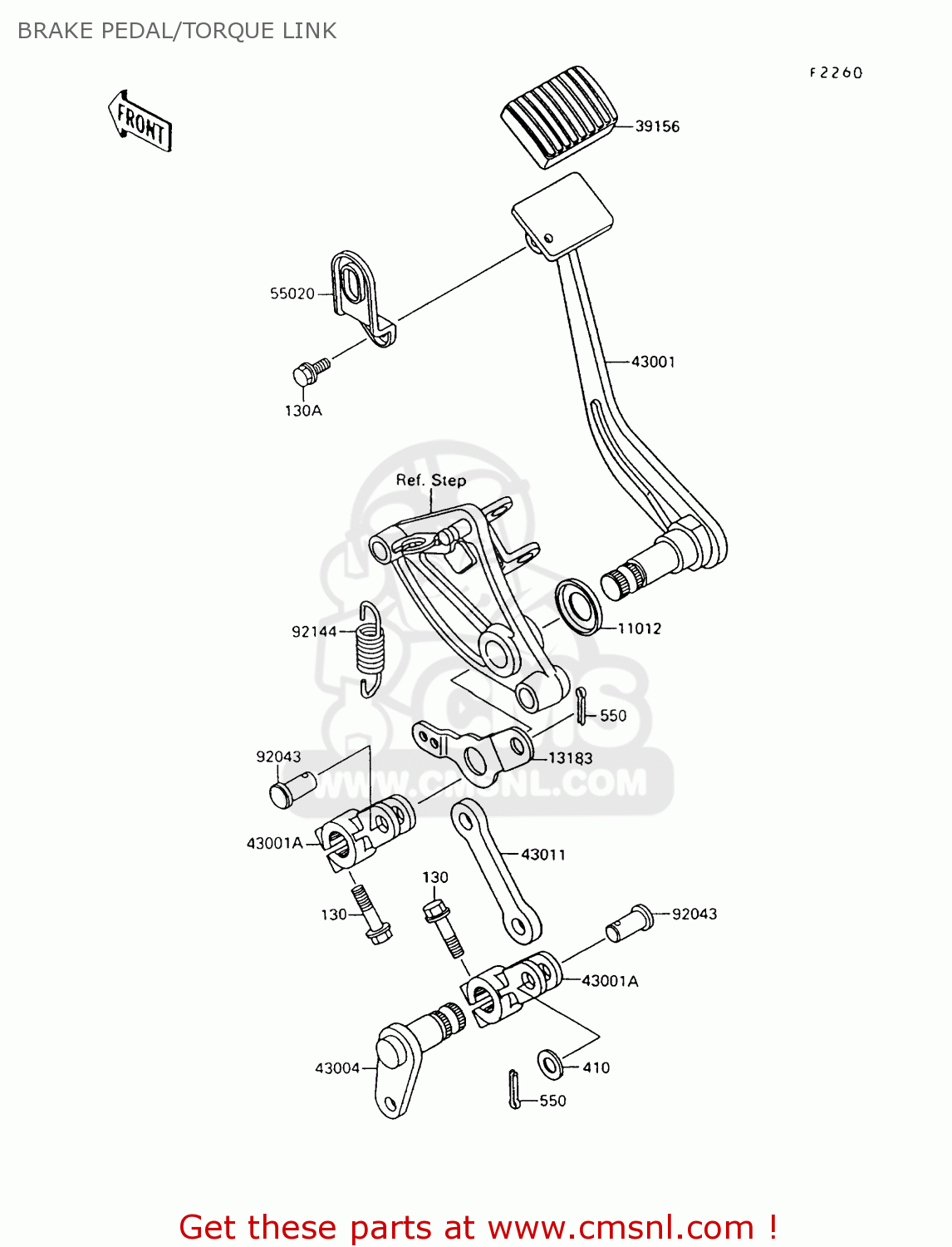 BRAKE PEDAL/TORQUE LINK VN1500A10 VULCAN 1500 1996 USA CALIFORNIA