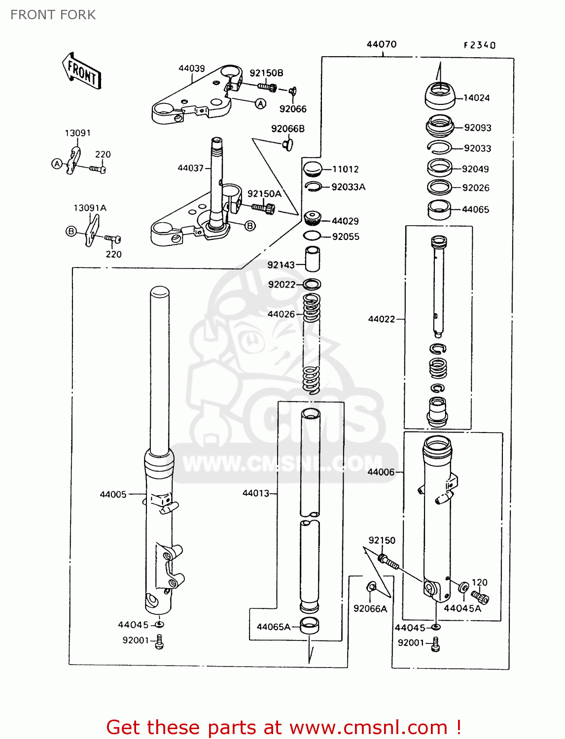 FRONT FORK VN1500A10 VULCAN 1500 1996 USA CALIFORNIA