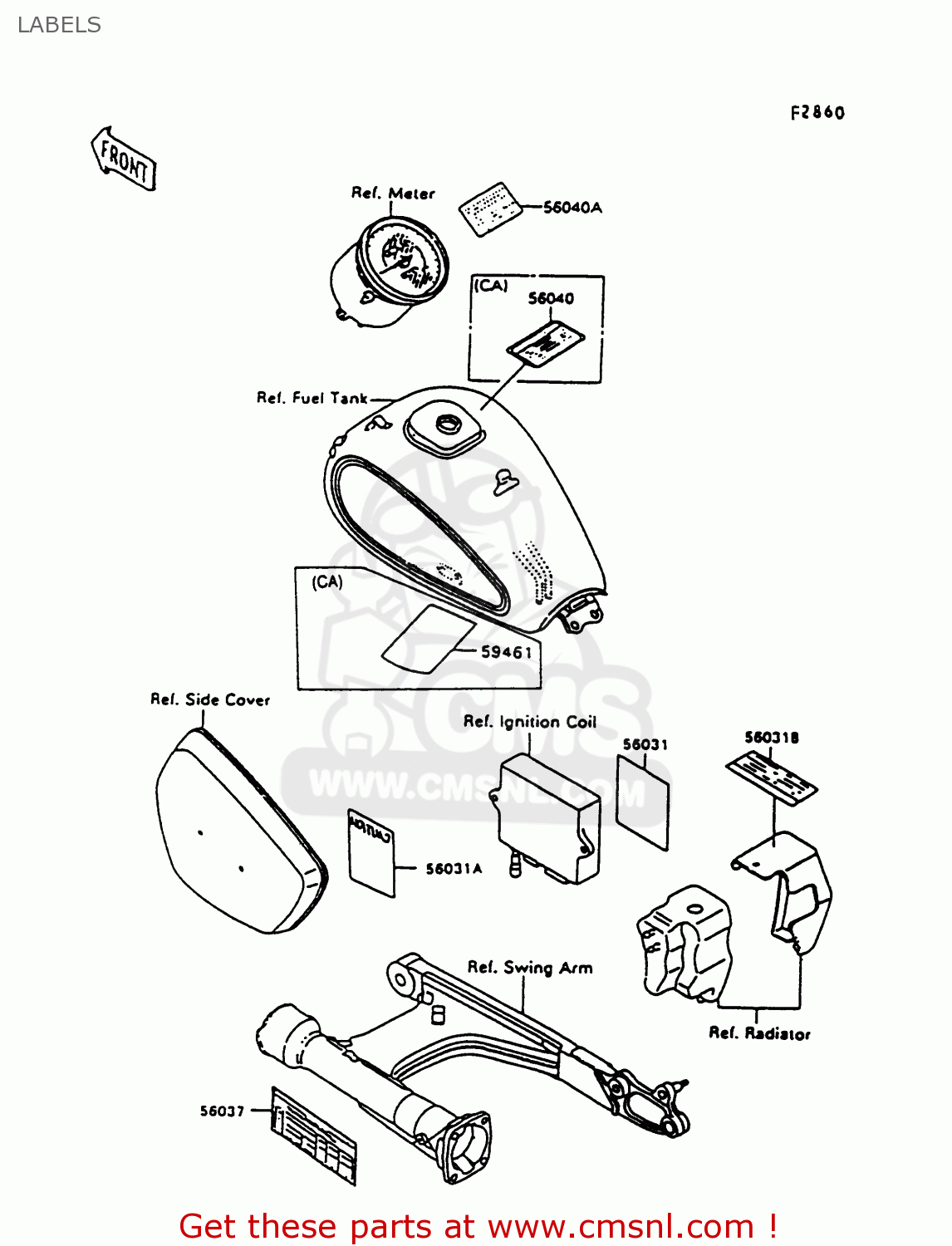 LABELS VN1500A10 VULCAN 1500 1996 USA CALIFORNIA