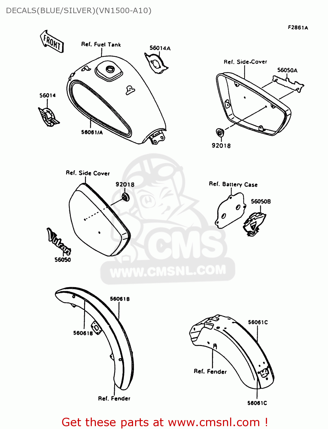 DECALS(BLUE/SILVER)(VN1500-A10) VN1500A10 VULCAN 1500 1996 USA CALIFORNIA