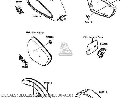 DECALS(BLUE/SILVER)(VN1500-A10) - VN1500A10 VULCAN 1500 1996 USA CALIFORNIA