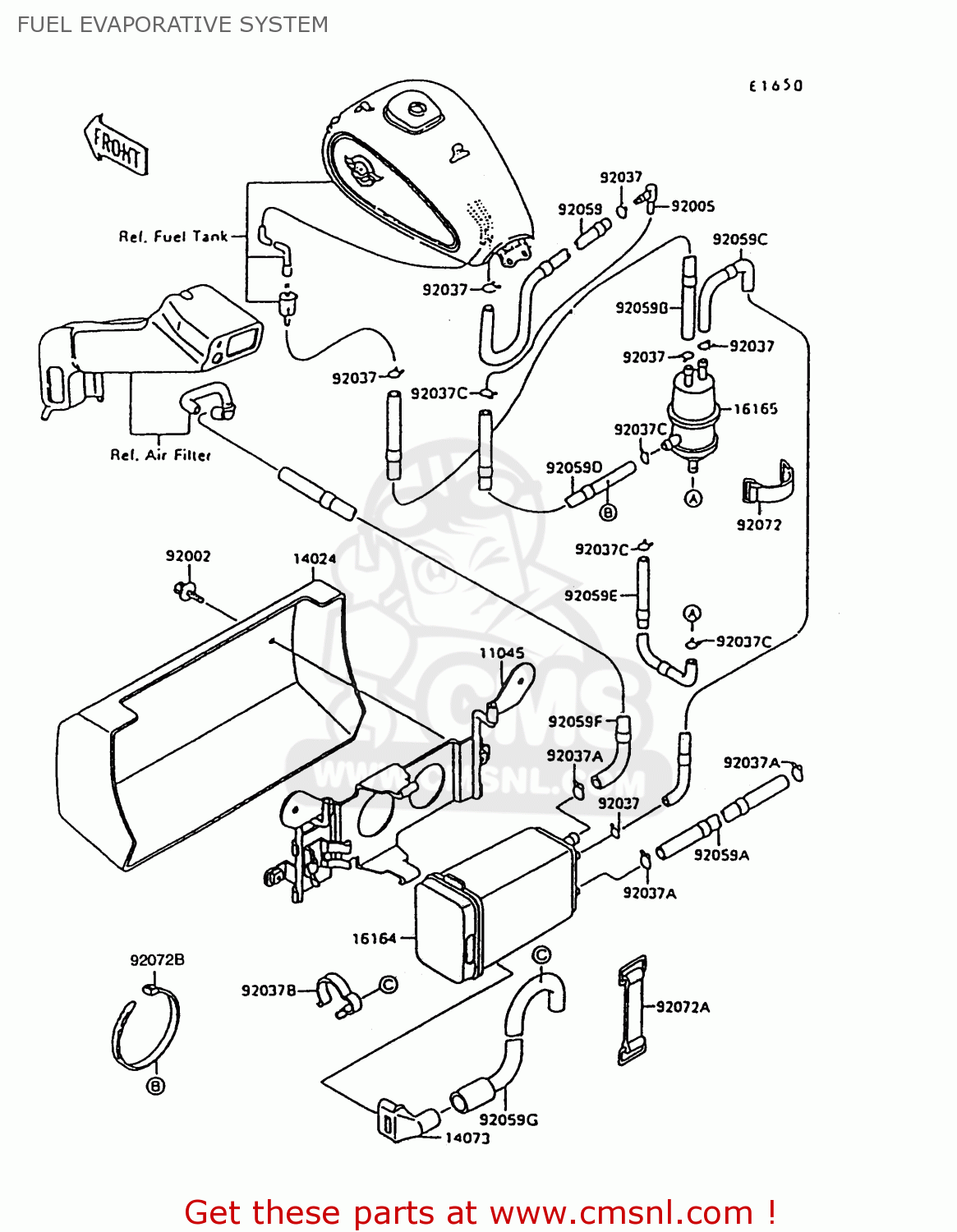 FUEL EVAPORATIVE SYSTEM VN1500A11 VULCAN 1500 1997 USA CALIFORNIA