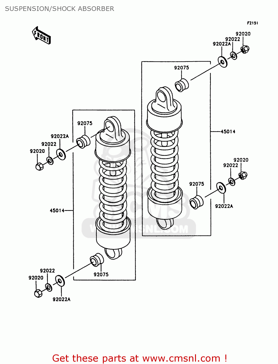 SUSPENSION/SHOCK ABSORBER VN1500A11 VULCAN 1500 1997 USA CALIFORNIA