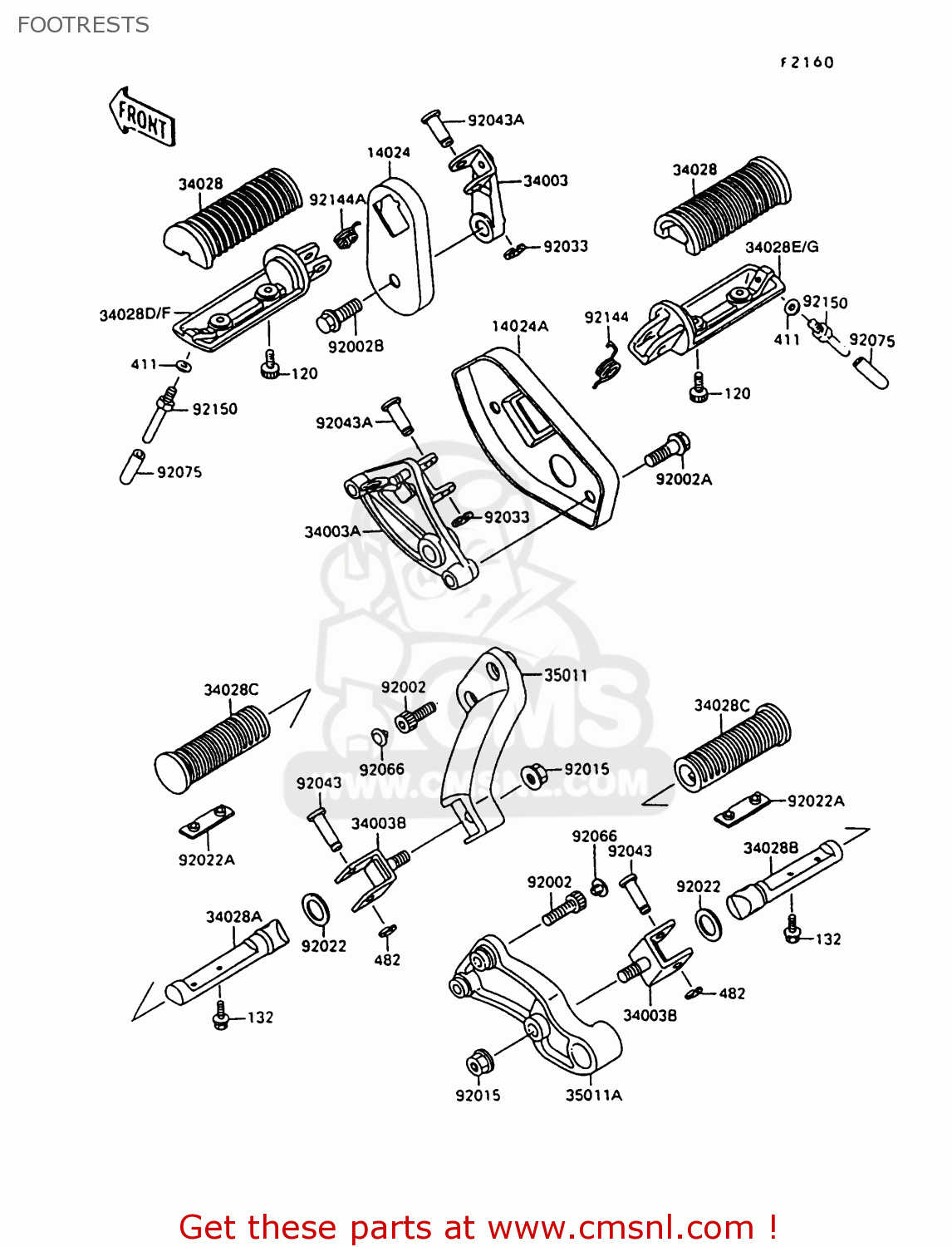 FOOTRESTS VN1500A11 VULCAN 1500 1997 USA CALIFORNIA
