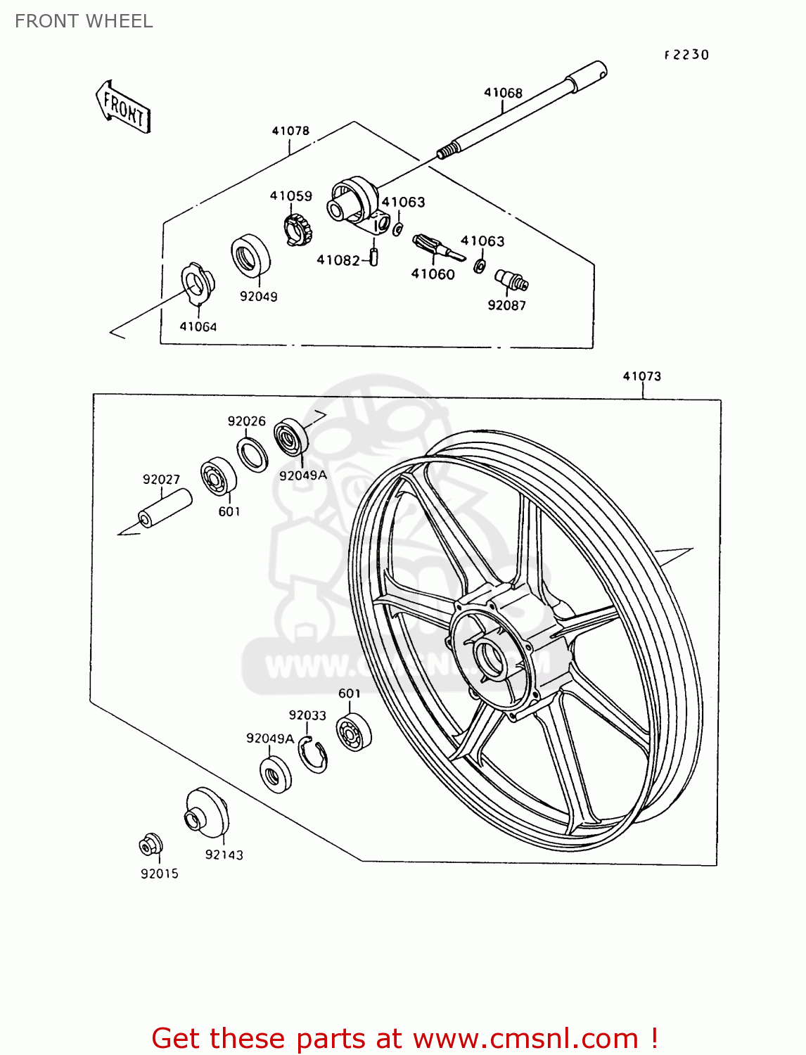 FRONT WHEEL VN1500A11 VULCAN 1500 1997 USA CALIFORNIA