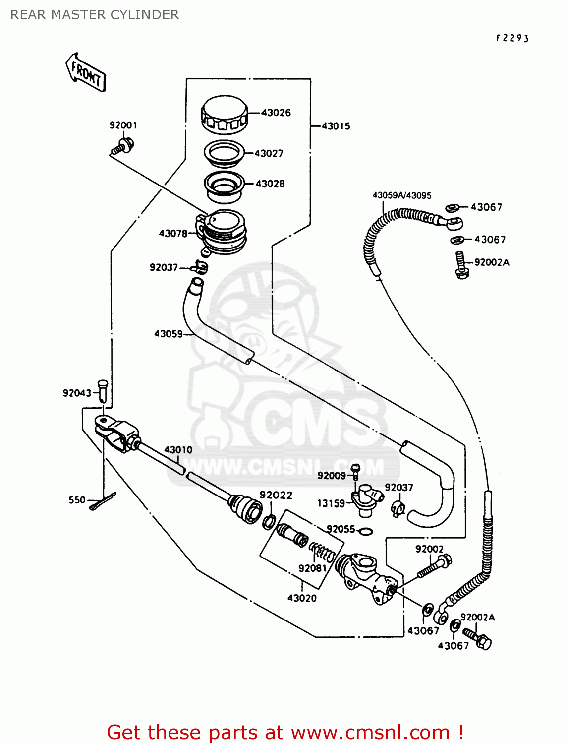 REAR MASTER CYLINDER VN1500A11 VULCAN 1500 1997 USA CALIFORNIA
