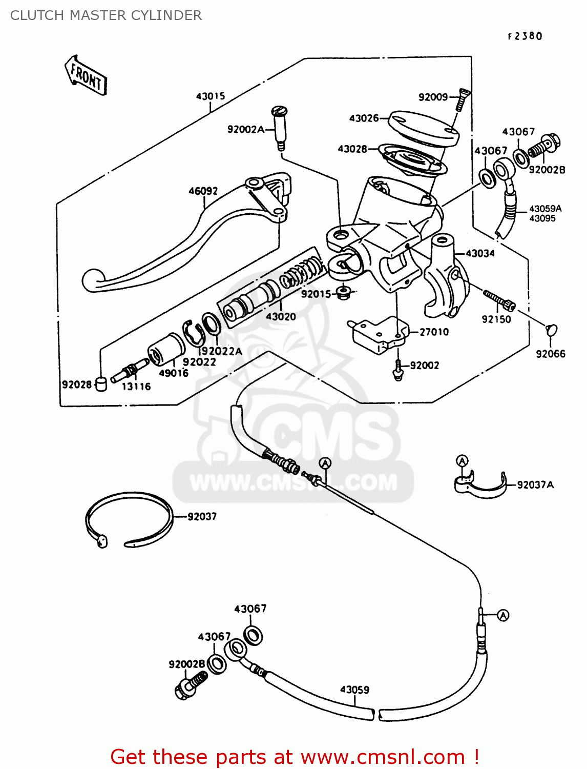 CLUTCH MASTER CYLINDER VN1500A11 VULCAN 1500 1997 USA CALIFORNIA