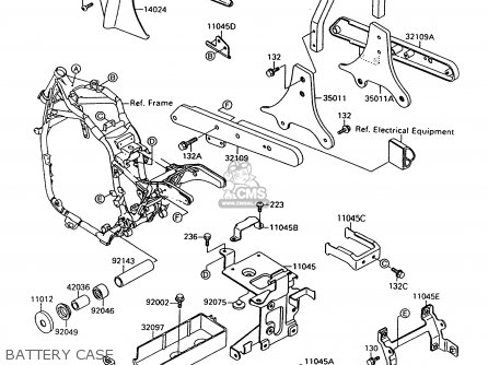 BATTERY CASE - VN1500A11 VULCAN 1500 1997 USA CALIFORNIA