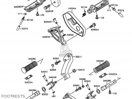 FOOTRESTS - VN1500A11 VULCAN 1500 1997 USA CALIFORNIA