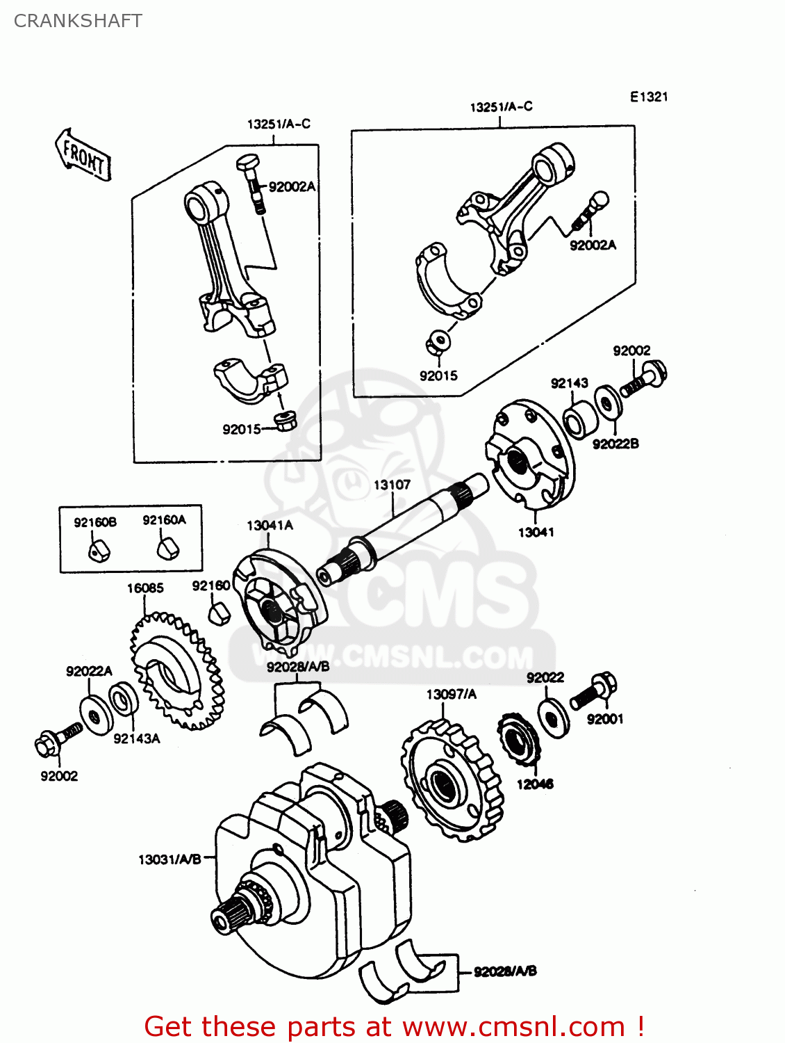 CRANKSHAFT VN1500A12 VULCAN 1500 1998 USA CALIFORNIA