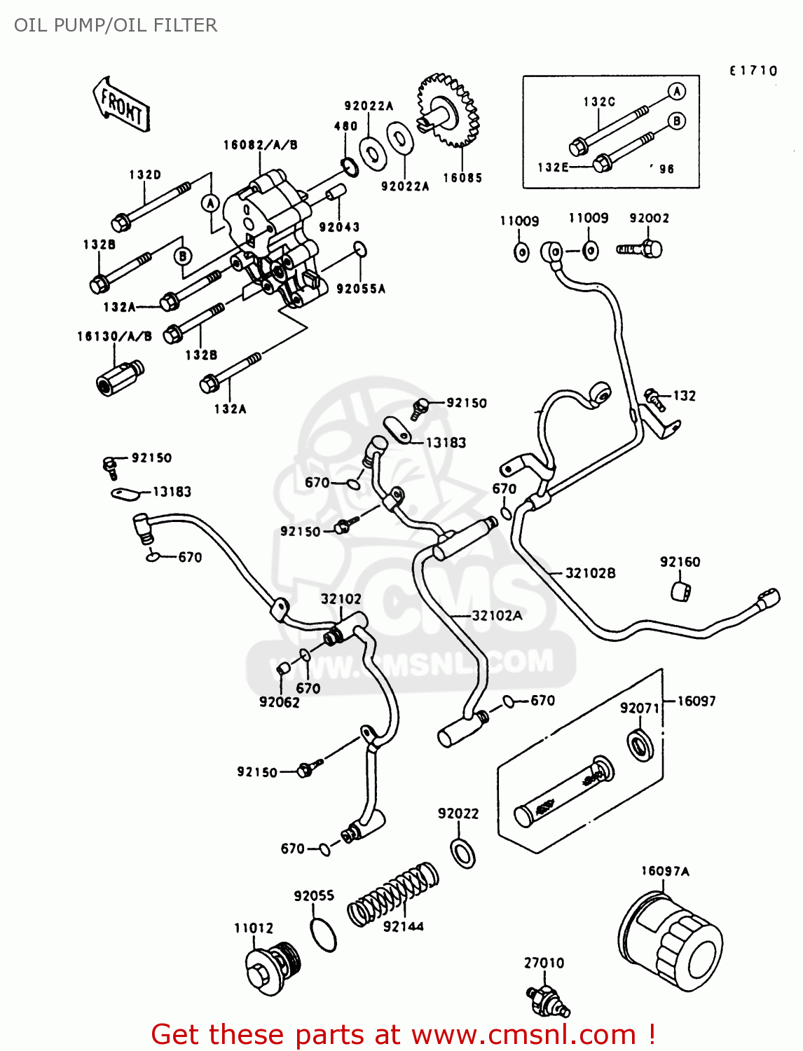 OIL PUMP/OIL FILTER VN1500A12 VULCAN 1500 1998 USA CALIFORNIA