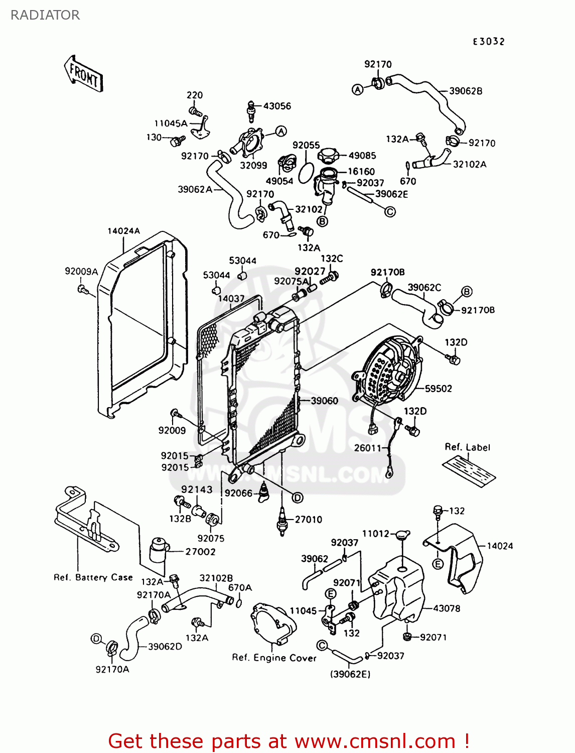 RADIATOR VN1500A12 VULCAN 1500 1998 USA CALIFORNIA