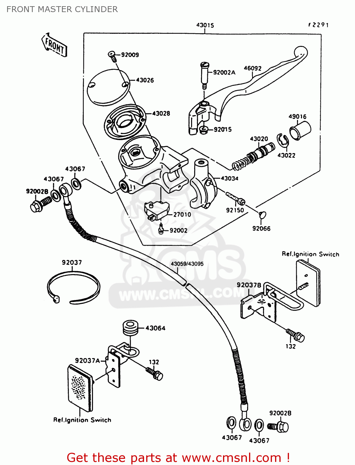 FRONT MASTER CYLINDER VN1500A12 VULCAN 1500 1998 USA CALIFORNIA