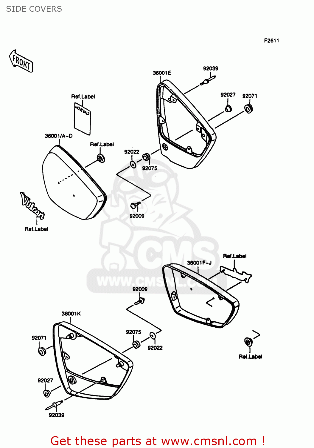 SIDE COVERS VN1500A12 VULCAN 1500 1998 USA CALIFORNIA