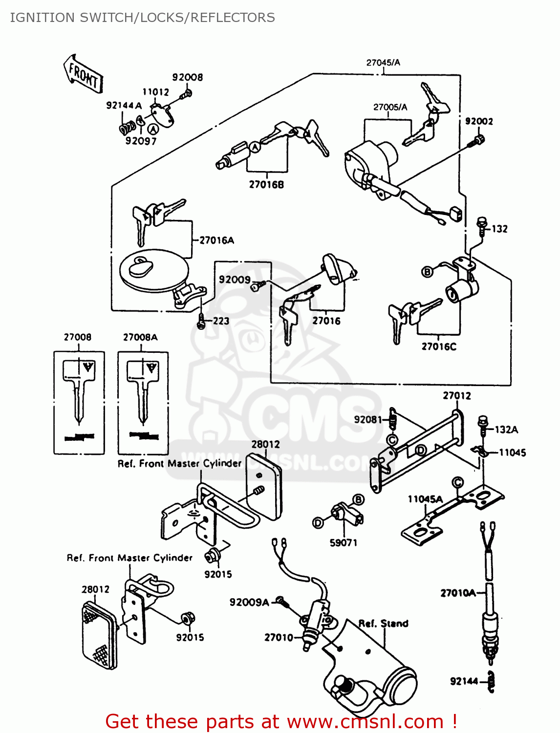 IGNITION SWITCH/LOCKS/REFLECTORS VN1500A12 VULCAN 1500 1998 USA CALIFORNIA