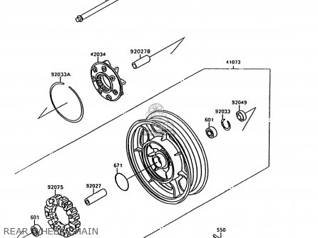 REAR WHEEL/CHAIN - VN1500A12 VULCAN 1500 1998 USA CALIFORNIA