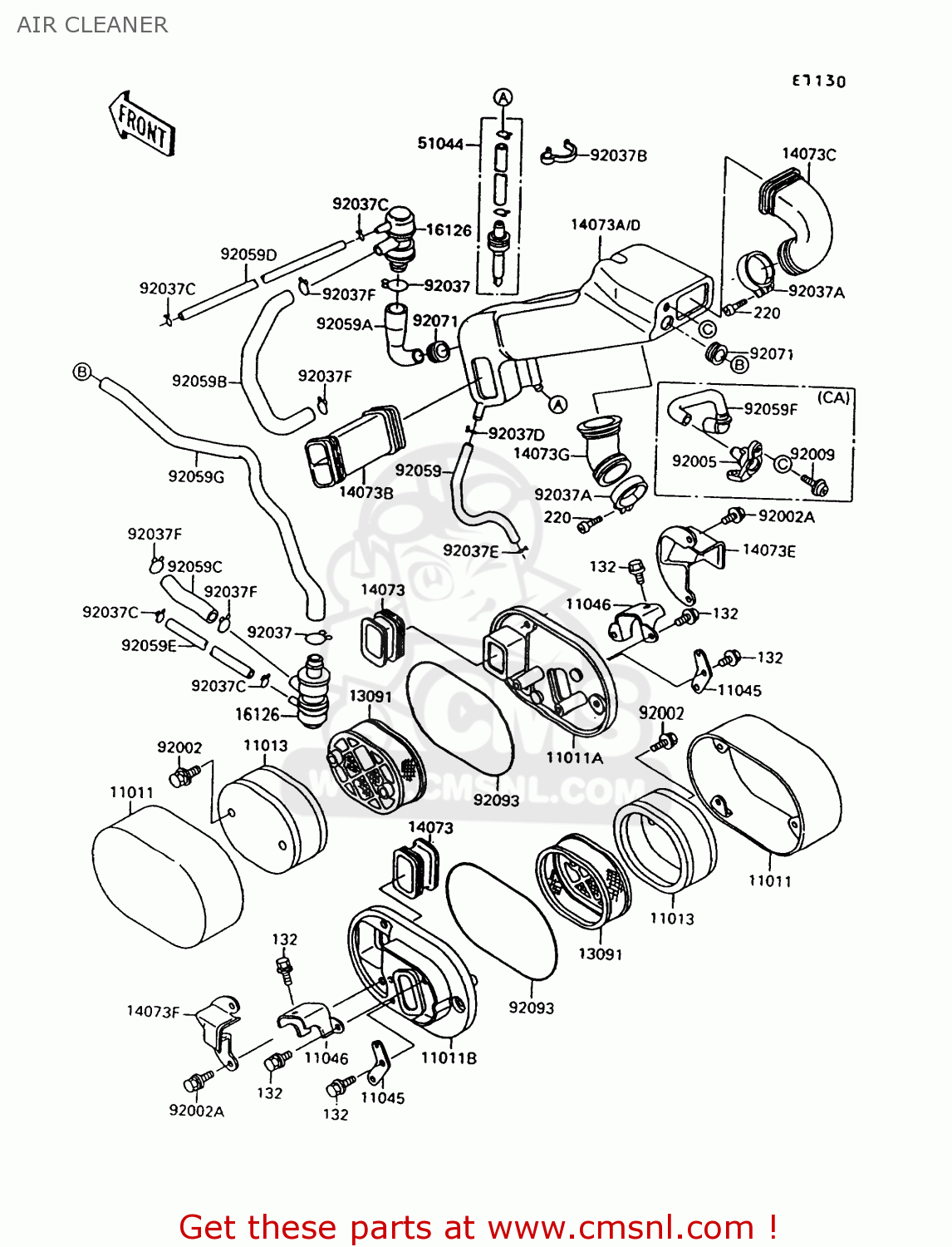 AIR CLEANER VN1500A13 VULCAN 1500 1999 USA CALIFORNIA