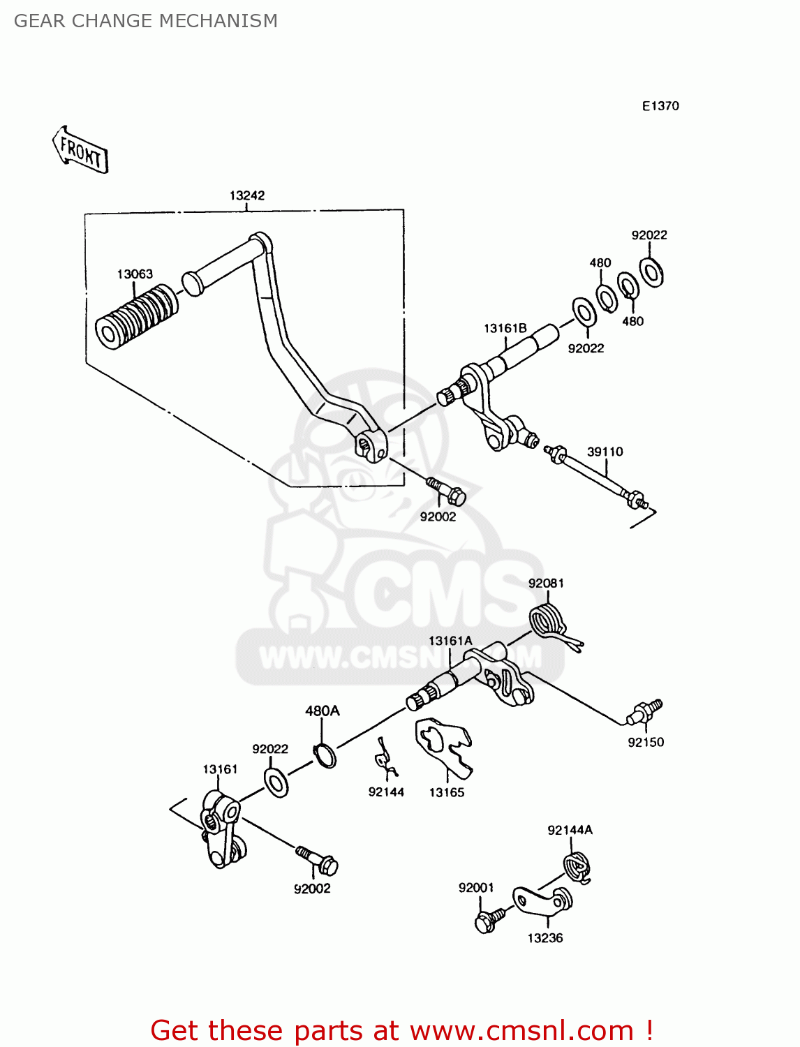 GEAR CHANGE MECHANISM VN1500A13 VULCAN 1500 1999 USA CALIFORNIA