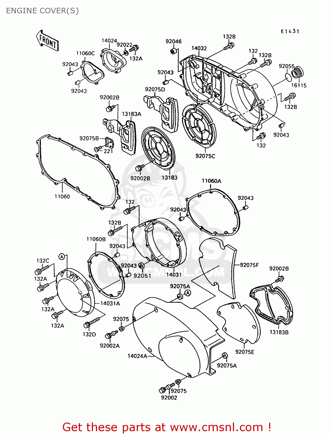 ENGINE COVER(S) VN1500A13 VULCAN 1500 1999 USA CALIFORNIA