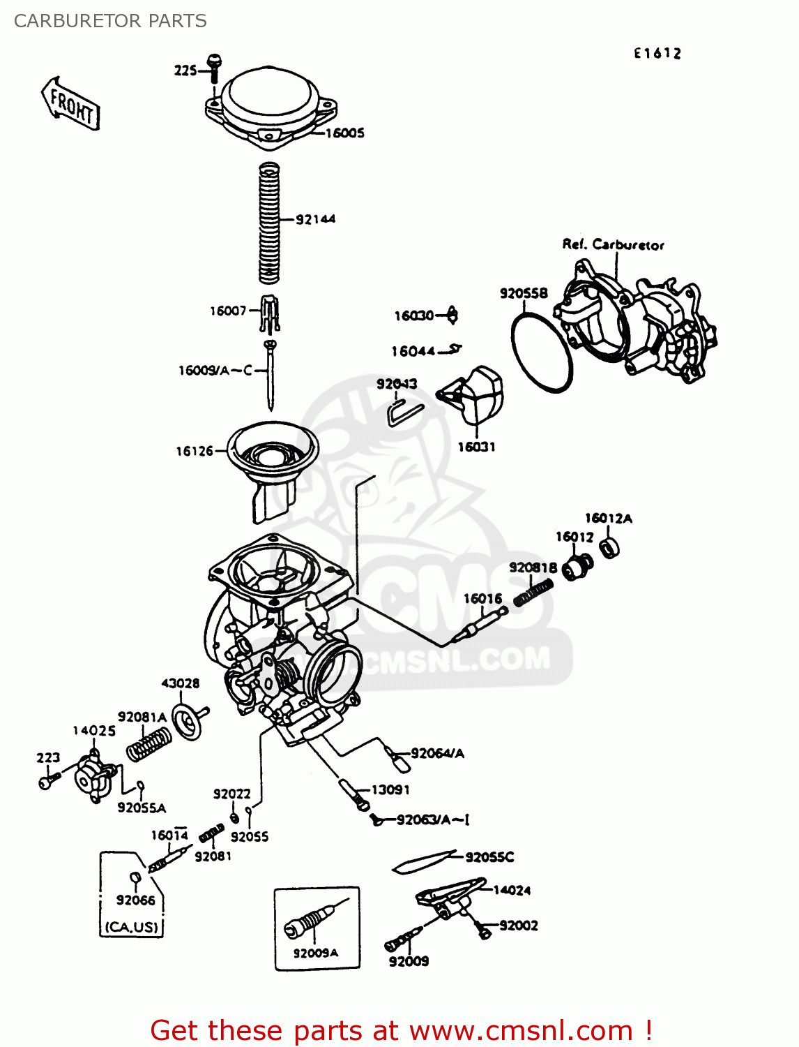 CARBURETOR PARTS VN1500A13 VULCAN 1500 1999 USA CALIFORNIA
