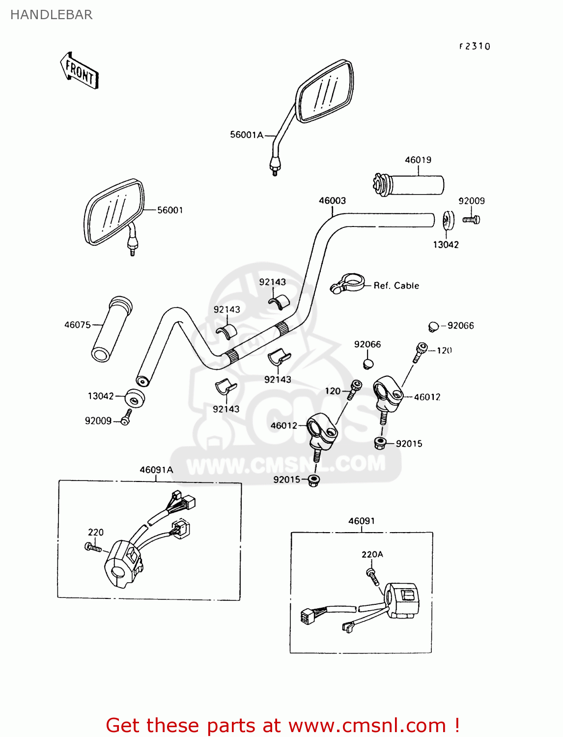HANDLEBAR VN1500A13 VULCAN 1500 1999 USA CALIFORNIA
