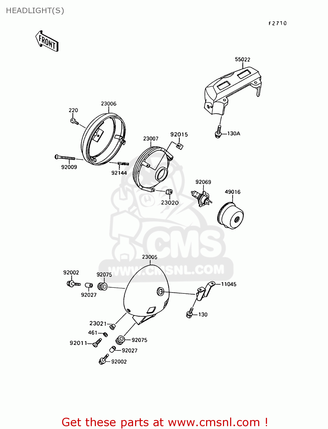 HEADLIGHT(S) VN1500A13 VULCAN 1500 1999 USA CALIFORNIA