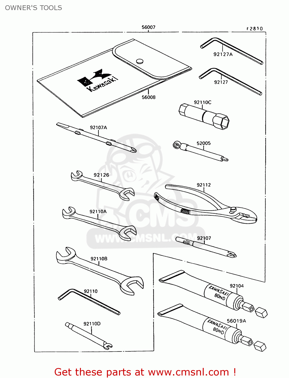 OWNER'S TOOLS VN1500A13 VULCAN 1500 1999 USA CALIFORNIA