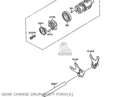 GEAR CHANGE DRUM/SHIFT FORK(S) - VN1500A13 VULCAN 1500 1999 USA CALIFORNIA