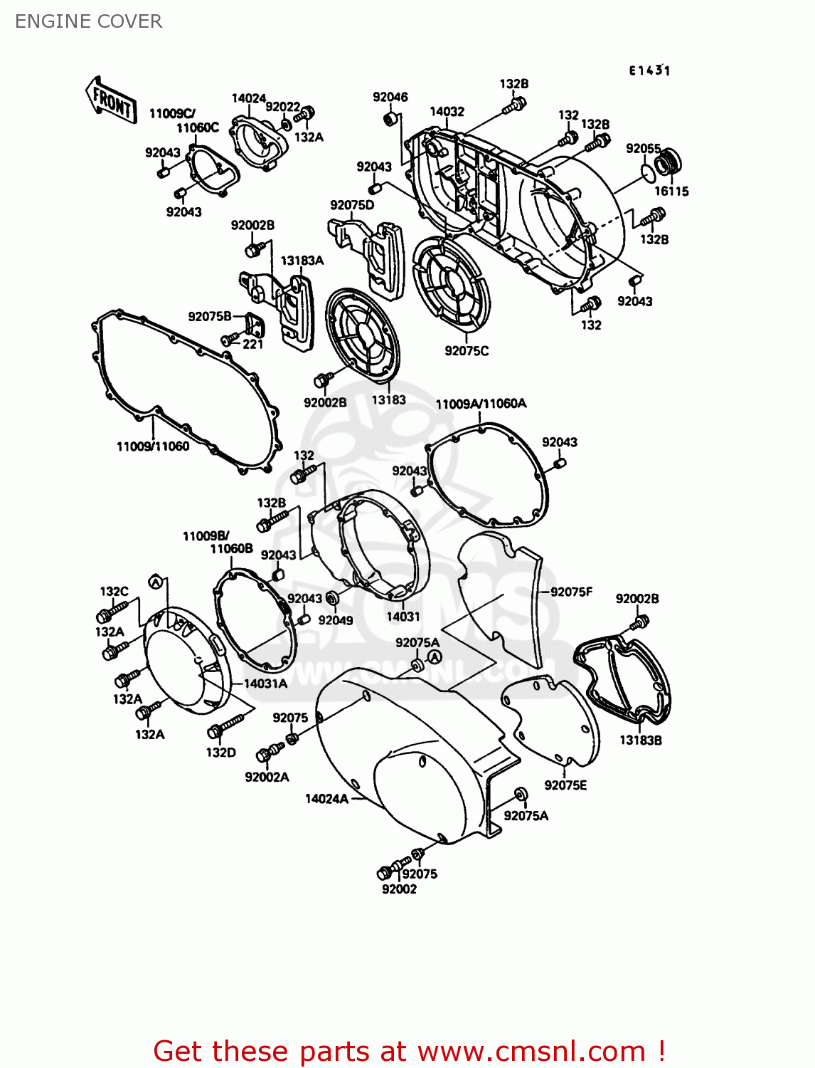 ENGINE COVER VN1500A2 VN15 1988 EUROPE FR FG IT SD ST