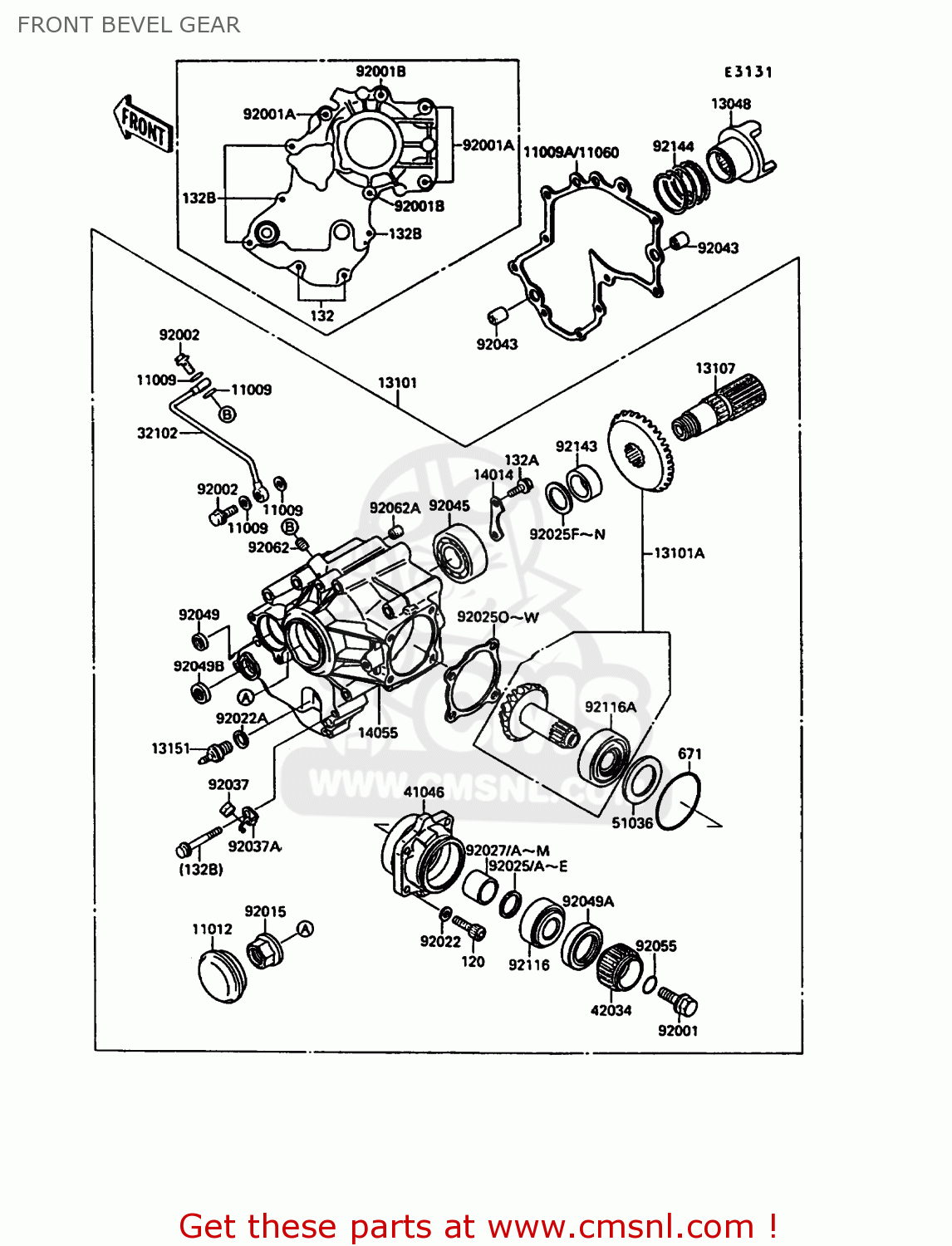 FRONT BEVEL GEAR VN1500A2 VN15 1988 EUROPE FR FG IT SD ST