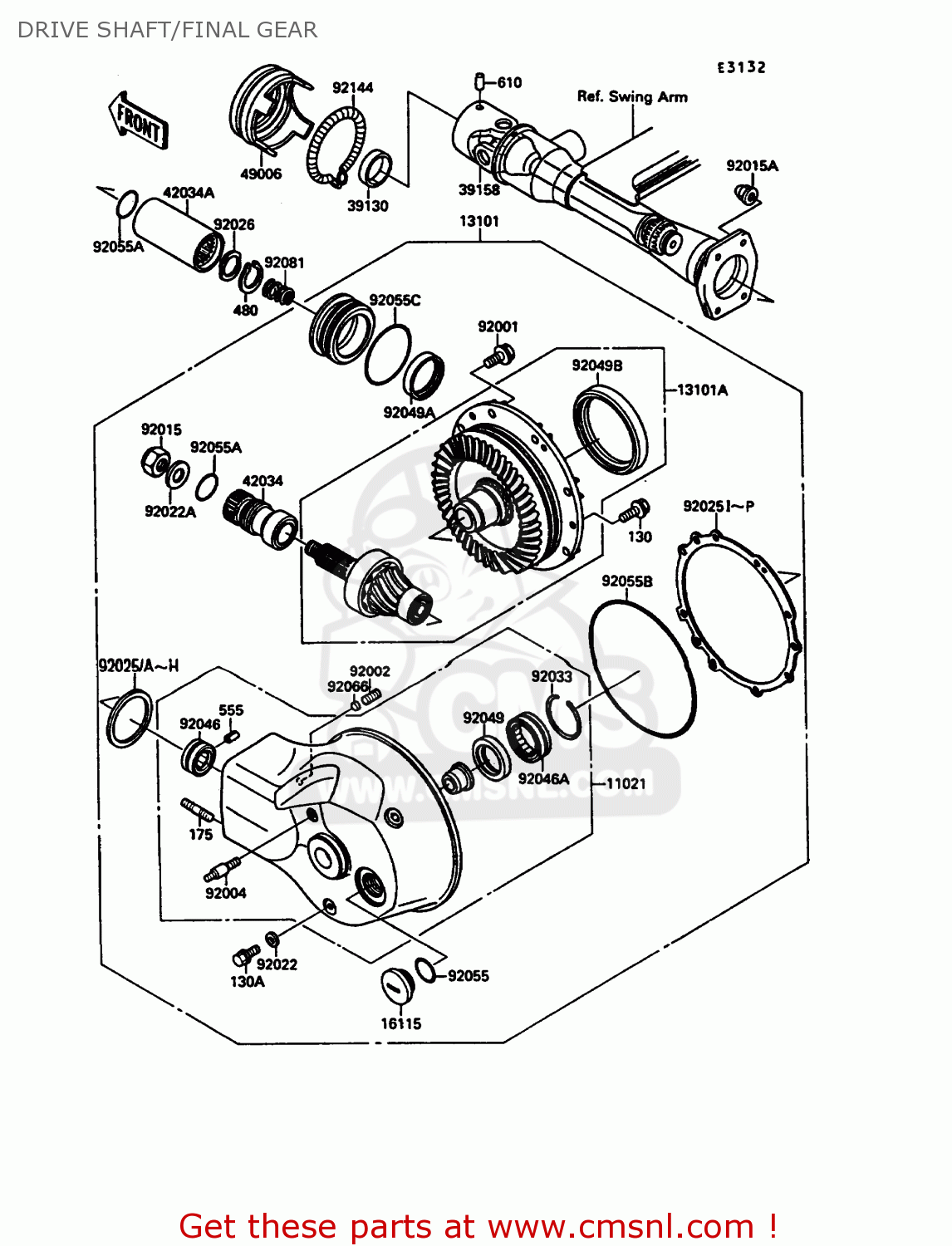 DRIVE SHAFT/FINAL GEAR VN1500A2 VN15 1988 EUROPE FR FG IT SD ST