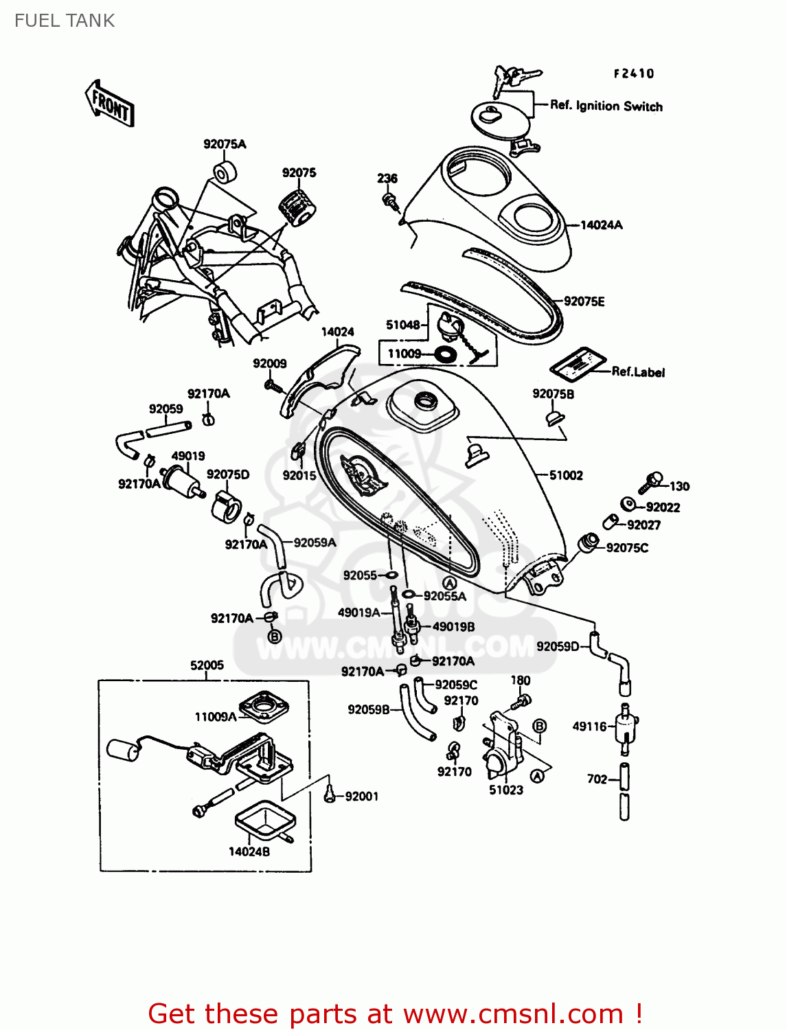 FUEL TANK VN1500A2 VN15 1988 EUROPE FR FG IT SD ST