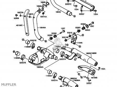 MUFFLER - VN1500A2 VN15 1988 EUROPE FR FG IT SD ST